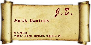 Jurák Dominik névjegykártya